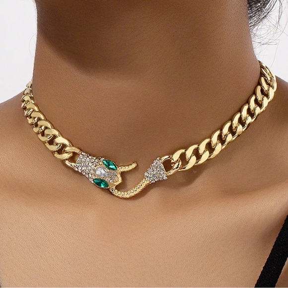 Personalized Snake Necklace Shaped Metal Chain Necklace for Women Collar Chain - Picture 1 of 4